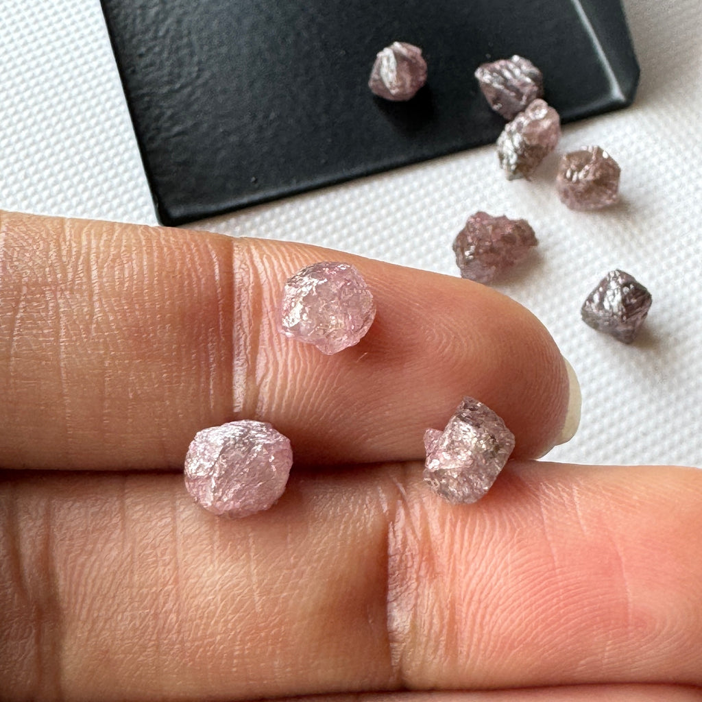 Piece 5mm 6mm 7mm Approx Natural Pink Raw Rough Diamond Loose