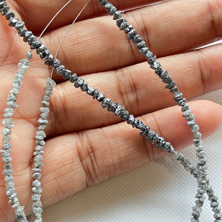 Yellow Ombre Grey Ombre Natural Raw Rough Uncut Diamond Beads Loose, 2mm To 3mm Conflict Free Earth Mined, 8/16 Inch Strand, SKU-19/1