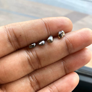 Set Of 4/2.05CTW Raw Diamond Loose For Rings Necklace Jewelry, 4.9mm to 6mm Clear Brown Smooth Raw Rough Earth Mined Diamonds, DDS781/2