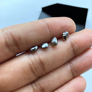 Set Of 4/2.05CTW Raw Diamond Loose For Rings Necklace Jewelry, 4.9mm to 6mm Clear Brown Smooth Raw Rough Earth Mined Diamonds, DDS781/2