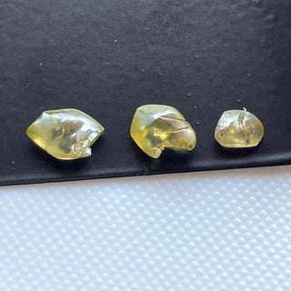 Set Of 3 Piece/2.35CTW Raw Diamond Loose For Rings Necklace Jewelry, 5.4mm to 8.2mm Clear Yellow Smooth Rough Earth Mined Diamonds, DDS781/3