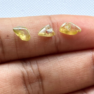 Set Of 3 Piece/1.75CTW Raw Diamond Loose For Rings Necklace Jewelry, 5.6mm To 7.7mm Clear Yellow Smooth Earth Mined Diamonds Loose, DDS781/4