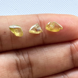 Set Of 3 Piece/1.75CTW Raw Diamond Loose For Rings Necklace Jewelry, 5.6mm To 7.7mm Clear Yellow Smooth Earth Mined Diamonds Loose, DDS781/4