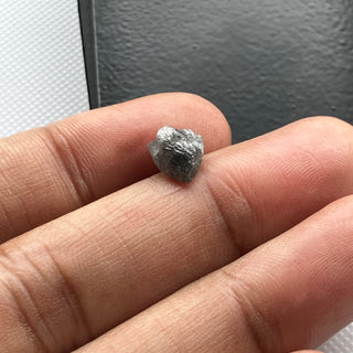 1.76CTW/8.9mm Natural Grey Earth Mined Shield Shaped Salt And Pepper Raw Diamond Loose, Natural Black Raw Rough Diamond For Ring,DDS788/1