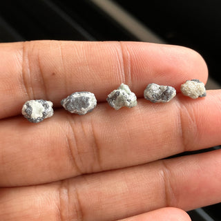 5 Pieces/5.92CTW 6.5mm To 8.5mm Rare Natural Two Tone Raw Rough Grey Black Diamond Loose, Natural Raw Rough Loose Diamond, DDS788/2