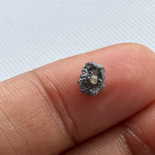OOAK 0.37CTW/5.6x4.5mm Rare Natural Two Tone Earth Mined Raw Rough Black Yellow Diamond Loose, Natural Black Rough Diamond, DDS788/3