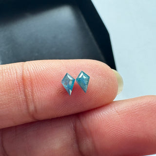 2 Pieces 5x3mm Kite Shield Shaped Fancy Blue Rose Cut Natural Diamond, Unique Blue Diamond For Ring Earrings, DDS680/40