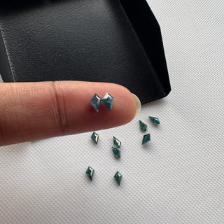 2 Pieces 5x3mm Kite Shield Shaped Fancy Blue Rose Cut Natural Diamond, Unique Blue Diamond For Ring Earrings, DDS680/40