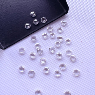 Rose Cut Lab Grown Diamond: Clear White Loose Stone (3-6mm, LG35)