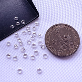 Rose Cut Lab Grown Diamond: Clear White Loose Stone (3-6mm, LG35)