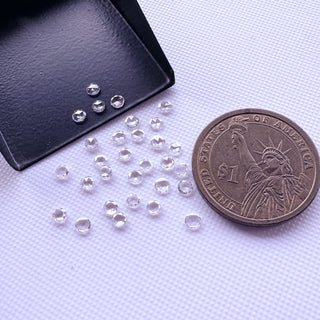 Rose Cut Lab Grown Diamond: Clear White Loose Stone (3-6mm, LG35)