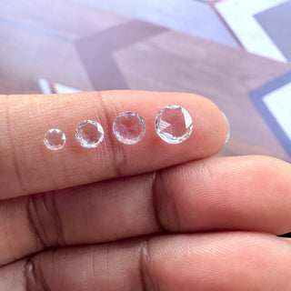 Rose Cut Lab Grown Diamond: Clear White Loose Stone (3-6mm, LG35)