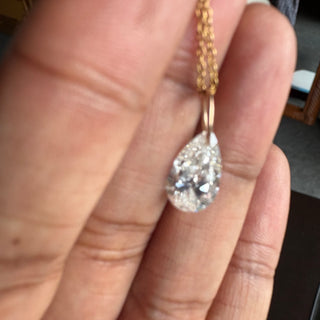 14K Solid Gold 1 Ct To 7 Ct IGI Certified Drilled Pear/Round/Princess/Emerald/Oval/Radiant/Heart/Marquise Cut Floating