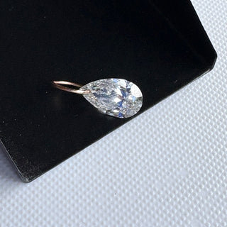 14K Solid Gold 1 Ct To 7 Ct IGI Certified Drilled Pear/Round/Princess/Emerald/Oval/Radiant/Heart/Marquise Cut Floating