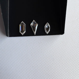 Clear White Fancy Shield Shaped Kite Shape Lab Grown Diamond, Flat Back CVD Diamond Loose For Rings Jewelry, Gift For Her, LG38/1