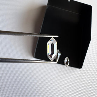 Clear White Fancy Shield Shaped Kite Shape Lab Grown Diamond, Flat Back CVD Diamond Loose For Rings Jewelry, Gift For Her, LG38/1