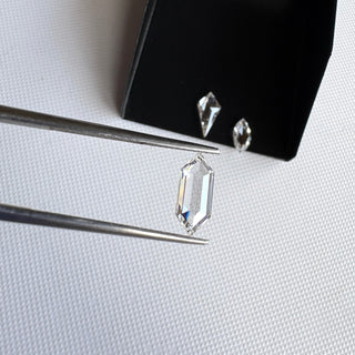 Clear White Fancy Shield Shaped Kite Shape Lab Grown Diamond, Flat Back CVD Diamond Loose For Rings Jewelry, Gift For Her, LG38/1