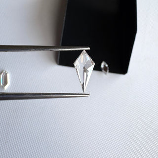 Clear White Fancy Shield Shaped Kite Shape Lab Grown Diamond, Flat Back CVD Diamond Loose For Rings Jewelry, Gift For Her, LG38/1