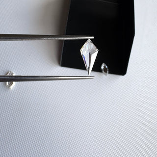 Clear White Fancy Shield Shaped Kite Shape Lab Grown Diamond, Flat Back CVD Diamond Loose For Rings Jewelry, Gift For Her, LG38/1