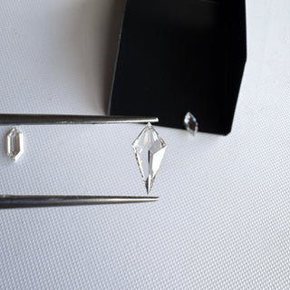 Clear White Fancy Shield Shaped Kite Shape Lab Grown Diamond, Flat Back CVD Diamond Loose For Rings Jewelry, Gift For Her, LG38/1