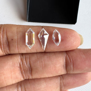 Clear White Fancy Shield Shaped Kite Shape Lab Grown Diamond, Flat Back CVD Diamond Loose For Rings Jewelry, Gift For Her, LG38/1