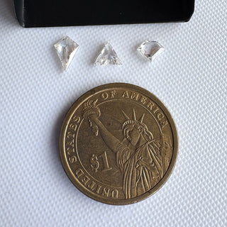 White Fancy Shield Shaped/Kite Shape/Triangle Lab Grown Rose Cut Diamond, Flat Back CVD Diamond Loose For Rings Jewelry, LG38/11