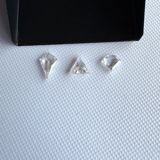 White Fancy Shield Shaped/Kite Shape/Triangle Lab Grown Rose Cut Diamond, Flat Back CVD Diamond Loose For Rings Jewelry, LG38/11