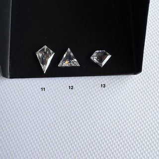 White Fancy Shield Shaped/Kite Shape/Triangle Lab Grown Rose Cut Diamond, Flat Back CVD Diamond Loose For Rings Jewelry, LG38/11