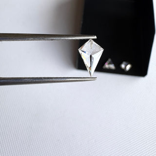 White Fancy Shield Shaped/Kite Shape/Triangle Lab Grown Rose Cut Diamond, Flat Back CVD Diamond Loose For Rings Jewelry, LG38/11