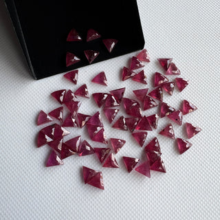 10 Pieces Natural Ruby Triangle Faceted Rose Cut Gemstone Flat Back Cabochon 5mm Size, GDS2284/3