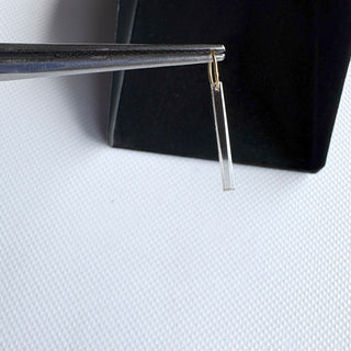 Lab Grown Diamond Bar Necklace, Vertical Baguette Diamond Pendant, Minimalist Stick Pendant, Floating Jewelry Simple Bar Necklace, LG40