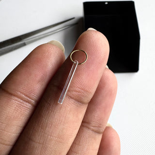 Lab Grown Diamond Bar Necklace, Vertical Baguette Diamond Pendant, Minimalist Stick Pendant, Floating Jewelry Simple Bar Necklace, LG40