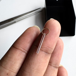 Lab Grown Diamond Bar Necklace, Vertical Baguette Diamond Pendant, Minimalist Stick Pendant, Floating Jewelry Simple Bar Necklace, LG40