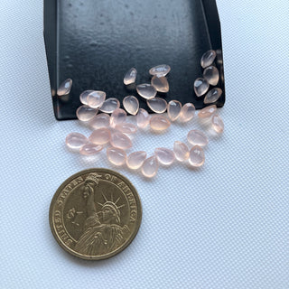 12 Pieces 7x5mm Each Pink Chalcedony Pear Shaped Faceted Loose Gemstones, Natural Rose Chalcedony Pears For Making Jewelry, GDS2274/6