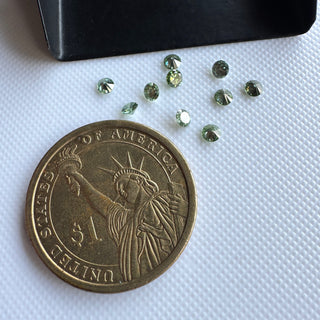 Drilled/Undrilled Green Lab Grown Round Brilliant Cut Diamond Loose 1mm/1.25mm/1.5mm/1.75mm/2mm/2.5mm/3mm/4mm/5mm/6mm CVD Diamond, LG65
