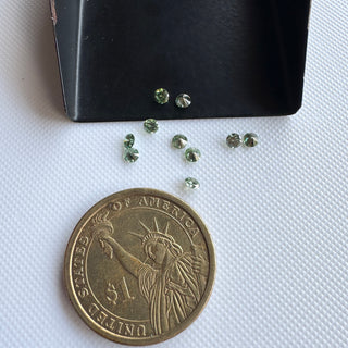 Drilled/Undrilled Green Lab Grown Round Brilliant Cut Diamond Loose 1mm/1.25mm/1.5mm/1.75mm/2mm/2.5mm/3mm/4mm/5mm/6mm CVD Diamond, LG65