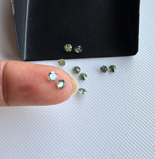 Drilled/Undrilled Green Lab Grown Round Brilliant Cut Diamond Loose 1mm/1.25mm/1.5mm/1.75mm/2mm/2.5mm/3mm/4mm/5mm/6mm CVD Diamond, LG65