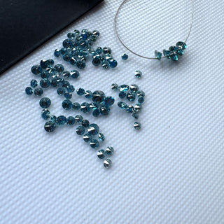 Drilled/Undrilled Blue Lab Grown Round Brilliant Cut Diamond Loose 1mm/1.25mm/1.5mm/1.75mm/2mm/2.5mm/3mm/4mm/5mm/6mm