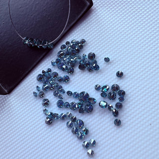 Drilled/Undrilled Blue Lab Grown Round Brilliant Cut Diamond Loose 1mm/1.25mm/1.5mm/1.75mm/2mm/2.5mm/3mm/4mm/5mm/6mm