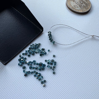 Drilled/Undrilled Blue Lab Grown Round Brilliant Cut Diamond Loose 1mm/1.25mm/1.5mm/1.75mm/2mm/2.5mm/3mm/4mm/5mm/6mm