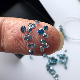 Drilled/Undrilled Blue Lab Grown Round Brilliant Cut Diamond Loose 1mm/1.25mm/1.5mm/1.75mm/2mm/2.5mm/3mm/4mm/5mm/6mm
