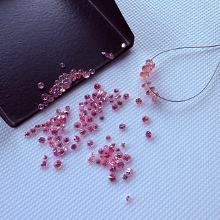 Drilled/Undrilled Pink Lab Grown Round Brilliant Cut Diamond Loose 1mm/1.25mm/1.5mm/1.75mm/2mm/2.5mm/3mm/4mm/5mm/6mm