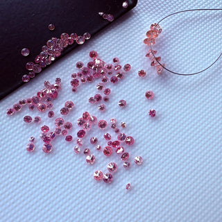 Drilled/Undrilled Pink Lab Grown Round Brilliant Cut Diamond Loose 1mm/1.25mm/1.5mm/1.75mm/2mm/2.5mm/3mm/4mm/5mm/6mm