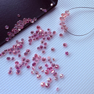 Drilled/Undrilled Pink Lab Grown Round Brilliant Cut Diamond Loose 1mm/1.25mm/1.5mm/1.75mm/2mm/2.5mm/3mm/4mm/5mm/6mm