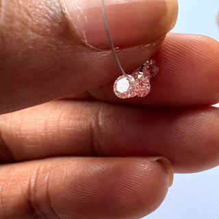Drilled/Undrilled Pink Lab Grown Round Brilliant Cut Diamond Loose 1mm/1.25mm/1.5mm/1.75mm/2mm/2.5mm/3mm/4mm/5mm/6mm
