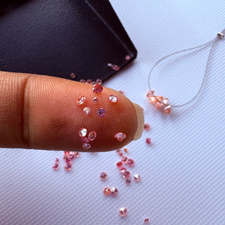 Drilled/Undrilled Pink Lab Grown Round Brilliant Cut Diamond Loose 1mm/1.25mm/1.5mm/1.75mm/2mm/2.5mm/3mm/4mm/5mm/6mm