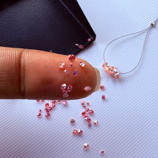 Drilled/Undrilled Pink Lab Grown Round Brilliant Cut Diamond Loose 1mm/1.25mm/1.5mm/1.75mm/2mm/2.5mm/3mm/4mm/5mm/6mm