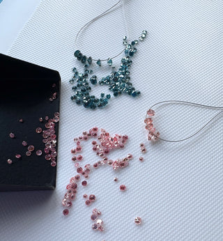 Drilled/Undrilled Blue Lab Grown Round Brilliant Cut Diamond Loose 1mm/1.25mm/1.5mm/1.75mm/2mm/2.5mm/3mm/4mm/5mm/6mm