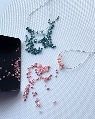 Drilled/Undrilled Blue Lab Grown Round Brilliant Cut Diamond Loose 1mm/1.25mm/1.5mm/1.75mm/2mm/2.5mm/3mm/4mm/5mm/6mm