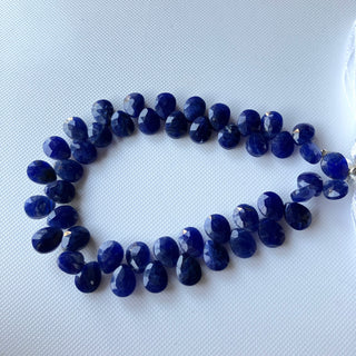 All 9mm Natural Sodalite Faceted Pear Briolette Beads, 9mm Blue Sodalite Calibrated Pear Gemstone Beads, 8 Inch Strand, GDS2275/4